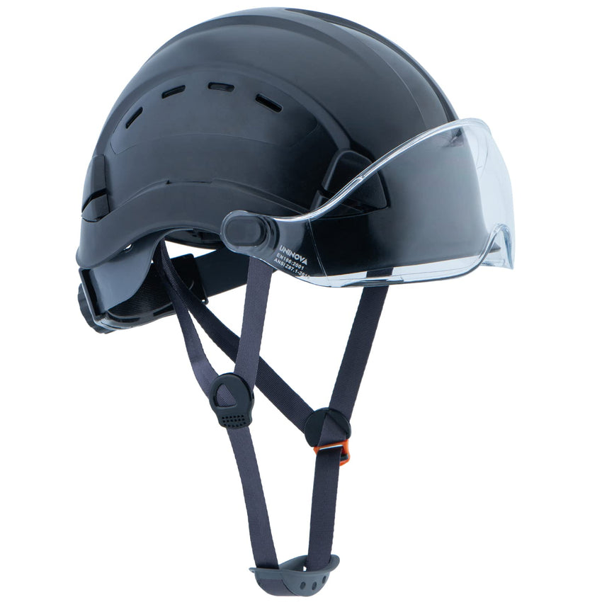 UNINOVA Hard Hats Construction OSHA ANSI Z89.1 Approved Safety Helmet Vented Hard Hat with Visor Adjustable 6 Pt Suspension Safety Hardhats Construction Work