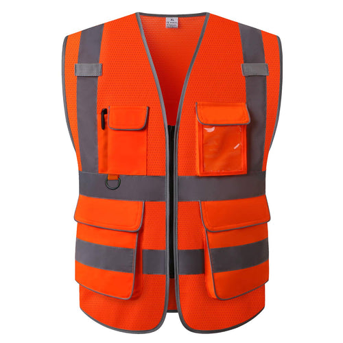High Visibility Safety Vest ANSI Class 2 Mesh Reflective Work Vest