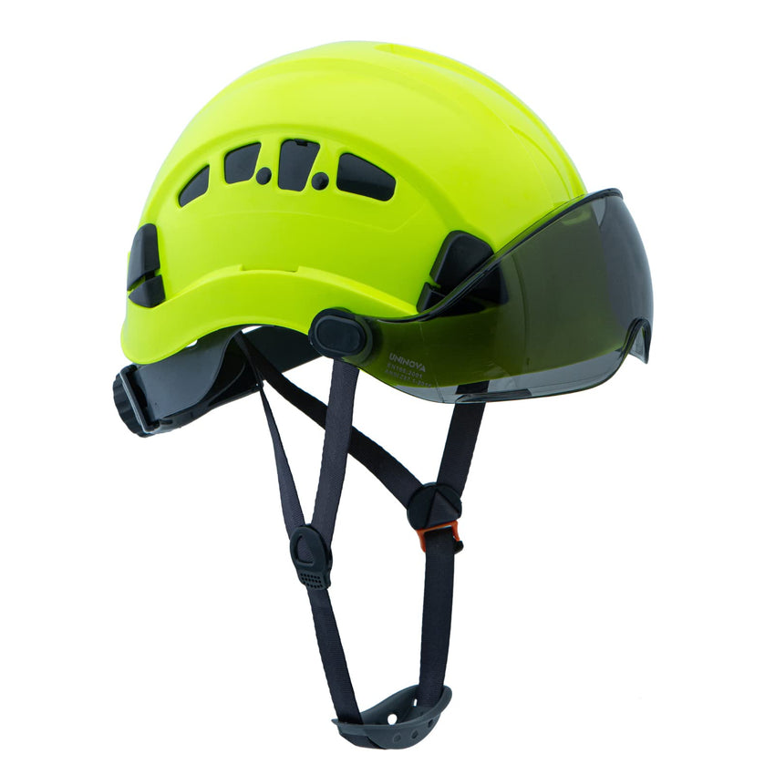 UNINOVA Type I Class C Vented Climbing-Style Safety Helmet with Clear Visor