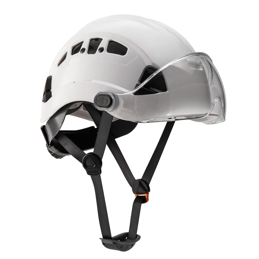 UNINOVA Type I Class C Vented Climbing-Style Safety Helmet with Clear Visor