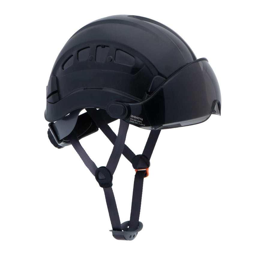 UNINOVA Type I Class C Vented Climbing-Style Safety Helmet with Clear Visor