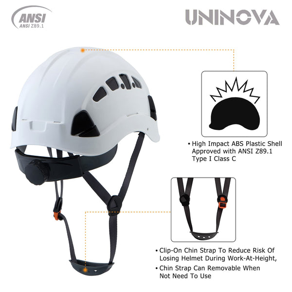 UNINOVA Safety Hard Hat - ANSI Z89.1 Approved Helmet Adjustable - 6-Point Ratchet Suspension & OSHA Hardhats