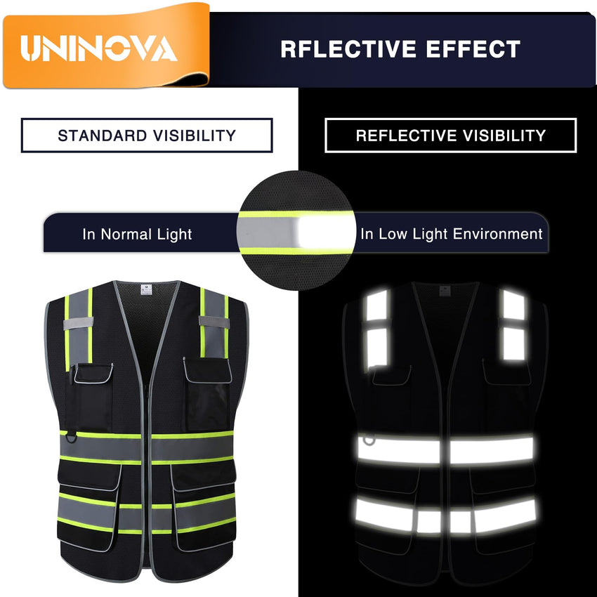High Visibility Safety Vest ANSI Class 2 Reflective Mesh Work Vest