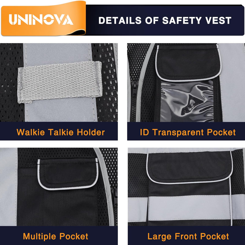 High Visibility Safety Vest ANSI Class 2 Mesh Reflective Work Vest