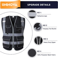 High Visibility Safety Vest ANSI Class 2 Mesh Reflective Work Vest