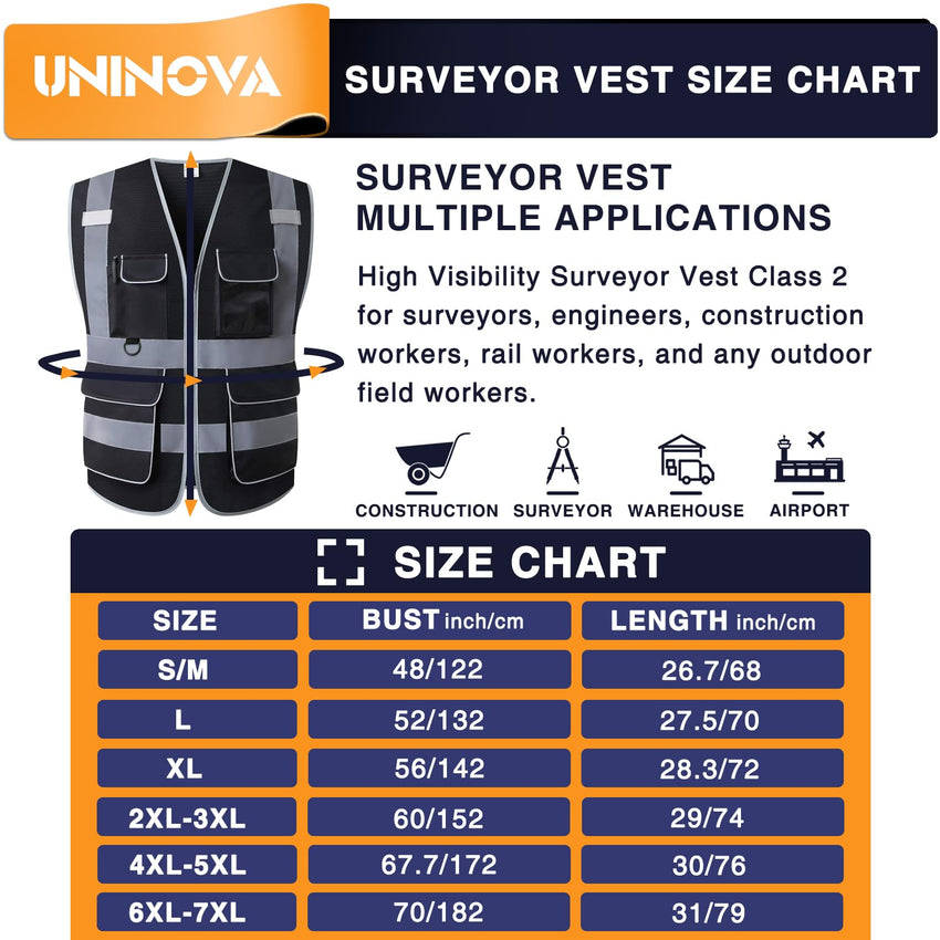 High Visibility Safety Vest ANSI Class 2 Mesh Reflective Work Vest
