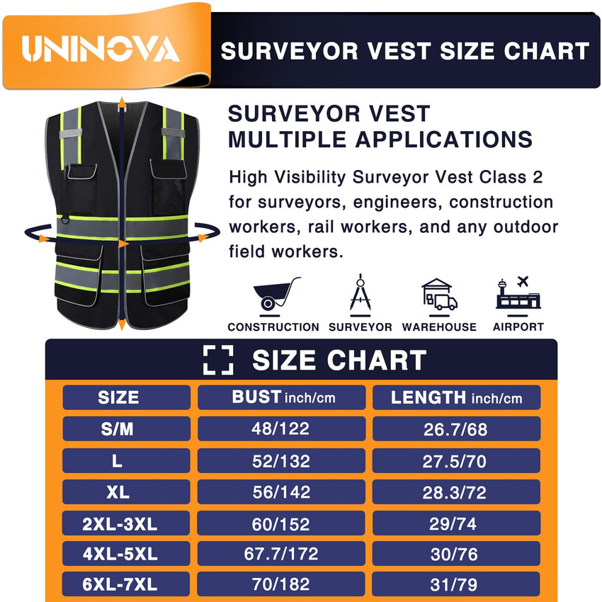 High Visibility Safety Vest ANSI Class 2 Reflective Mesh Work Vest